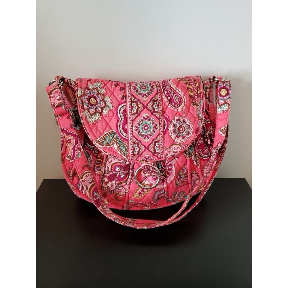 Vera Bradley Call Me Coral Retired Pattern Messenger Mail Bag Purse